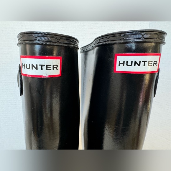 Hunter Original Tall Black Gloss Rubber Rain Boots size 6 - Picture 3 of 10